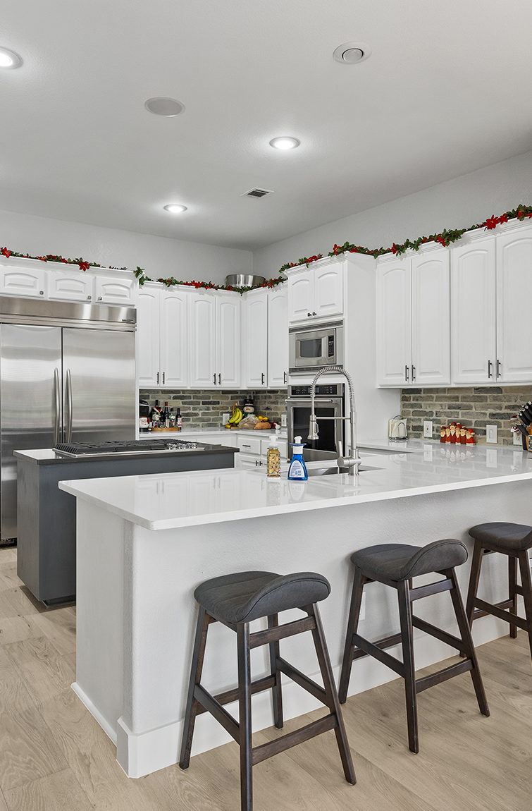 Austin kitchen remodel before and after with new cabinets.